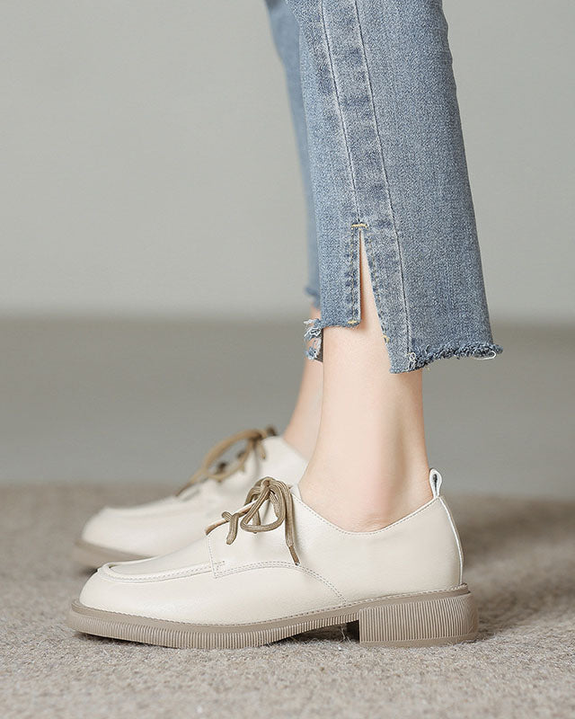 elveswallet Lace-up vintage style round toe Mary Jane shoes