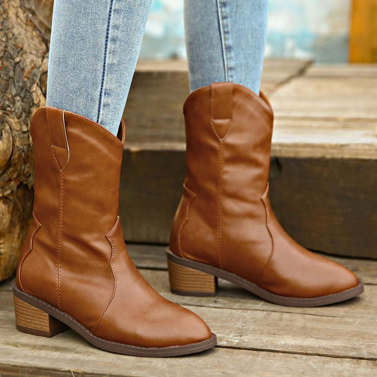 elveswallet Chunky heel Cavalier Martin short boots