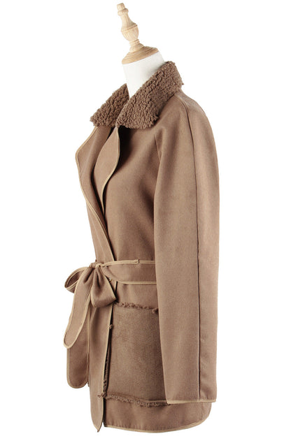 elveswallet All For You Brown Long Woolen Coat