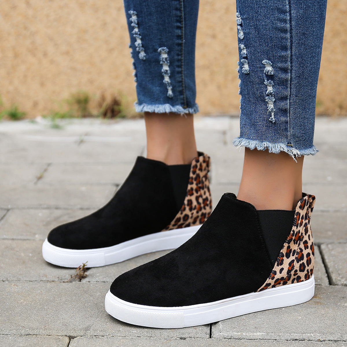 elveswallet Elastic Leopard Flats Vulcanized Overshoes