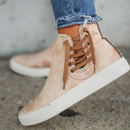 elveswallet Side tie High top Canvas Shoes