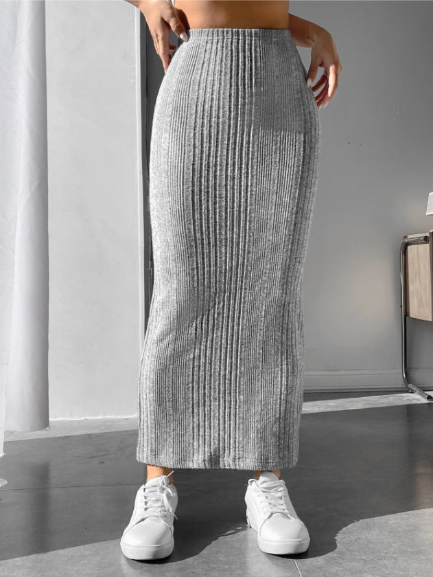 elveswallet CozyKnit Irregular stripes slim-fitting knitted skirt