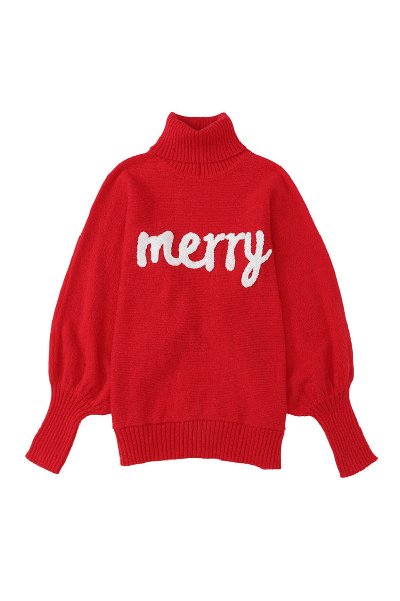 elveswallet Merry Holiday turtleneck bat sleeve sweater