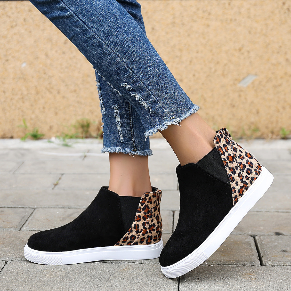 elveswallet Elastic Leopard Flats Vulcanized Overshoes