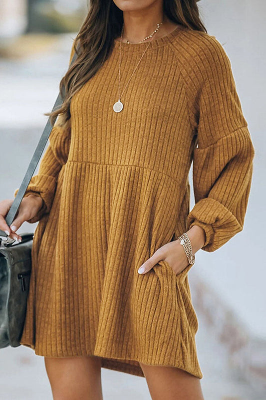 elveswallet Catch Yourself Bubble Sleeve Sweater Dress