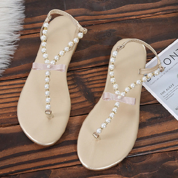 elveswallet Pearl String Clip-toe Sandals