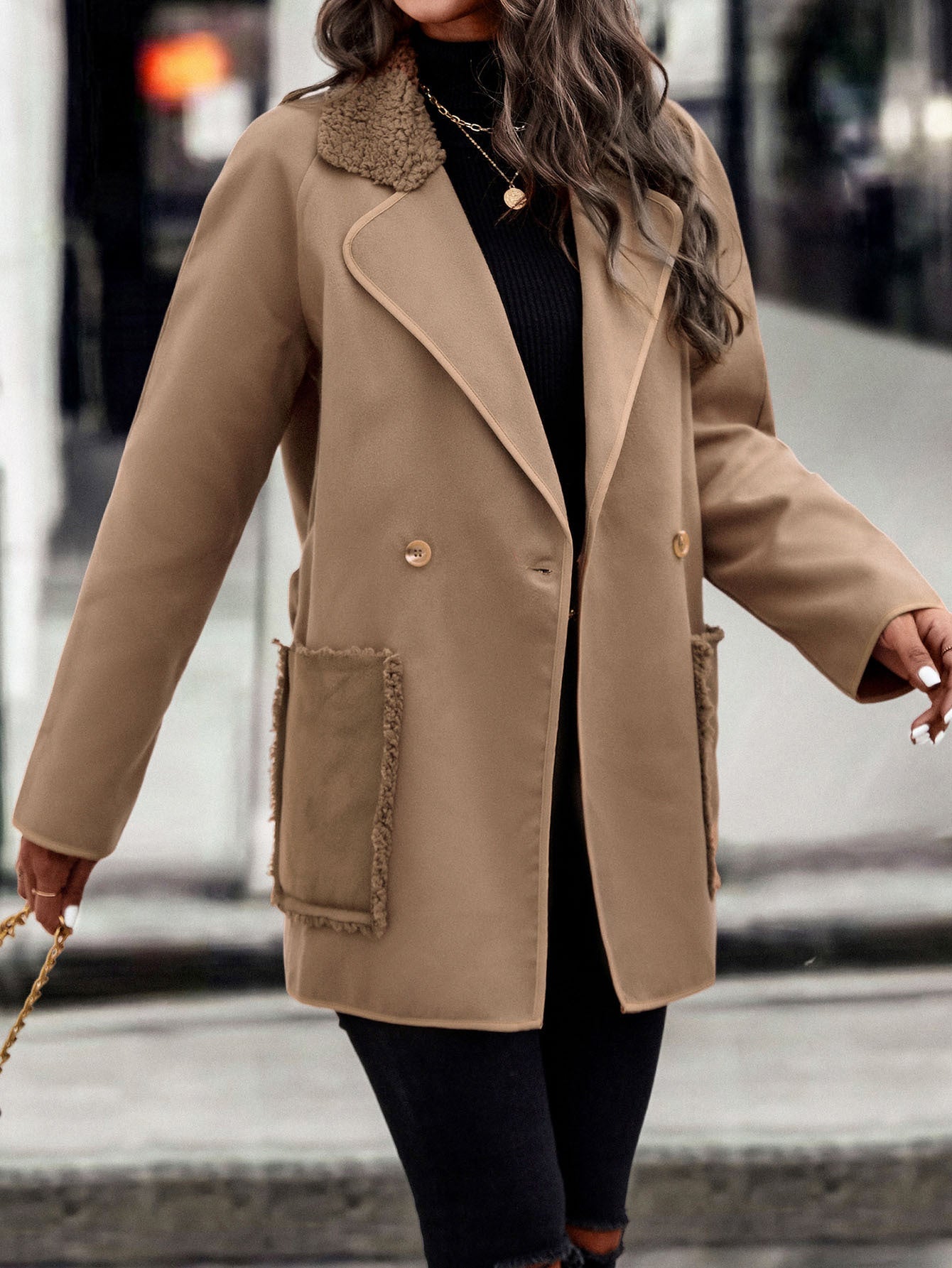 elveswallet All For You Brown Long Woolen Coat