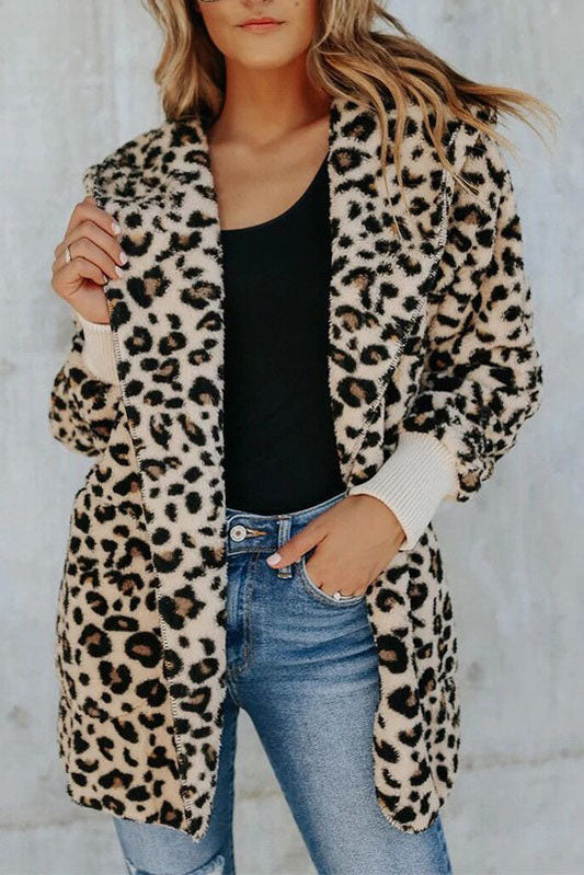 elveswallet Bold Choices Brown Leopard Teddy Coat