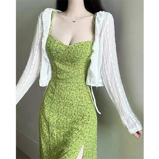 Women Summer Style Dress Lady Casual Spaghetti Strap Sleeveless Flower Printed A-Line Dress Vestidos SS250