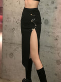 elveswallet  Sexy Slit Irregular Skirts, Casual High Waist Loose Fashion Slim Mid Skirts, Women's Clothing