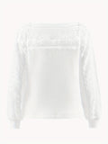 elveswallet  Cutout Lace Stitching T-Shirt, Casual Long Sleeve Top For Spring & Fall, Women's Clothing