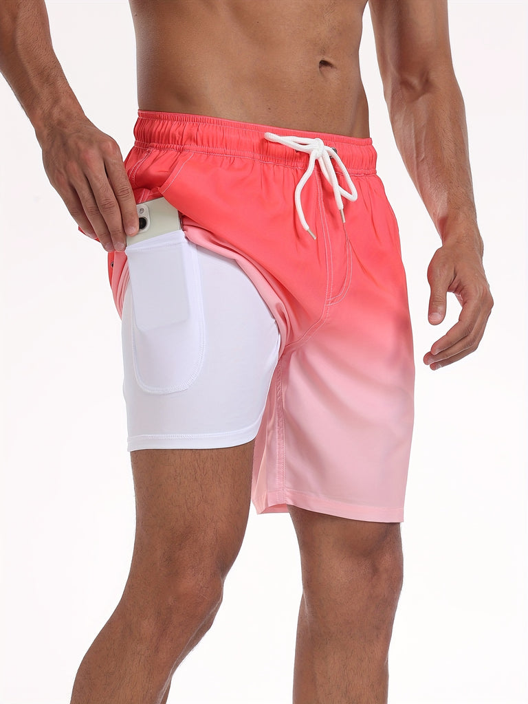 elveswallet  Men's Quick Dry Beach Short, Active Slightly Stretch Breathable Drawstring Shorts For Summer Outdoor