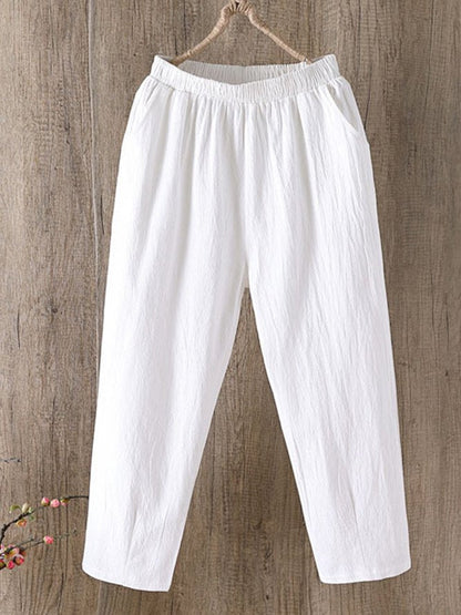 Women Linen Casual Shift Pants