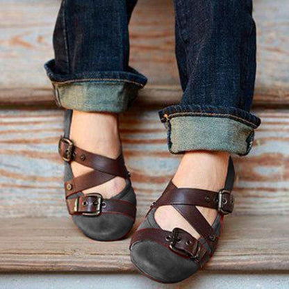 elveswallet Buckle Strap Casual Flats Loafers