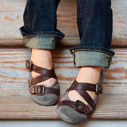 elveswallet Buckle Strap Casual Flats Loafers