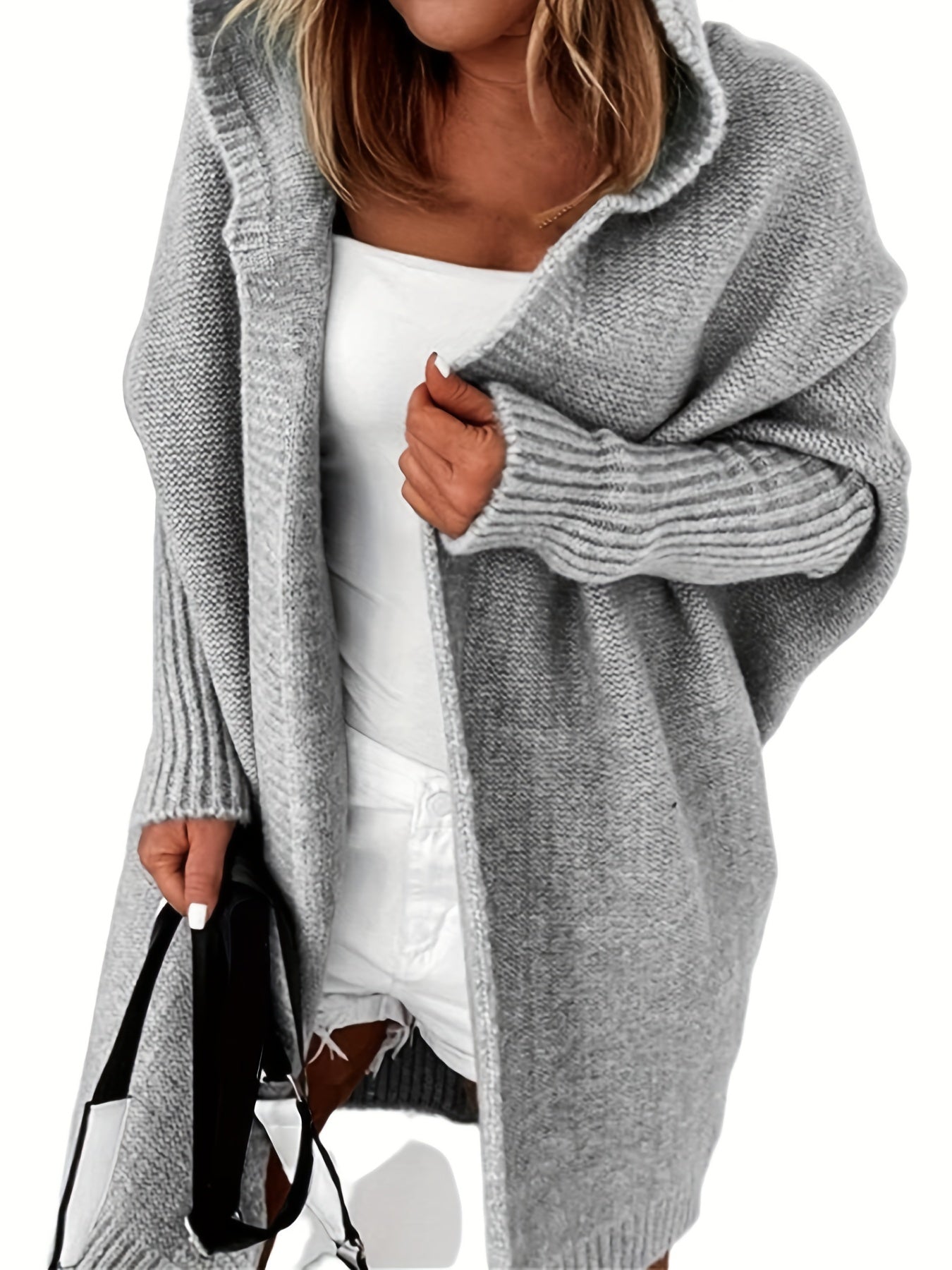 elveswallet Oversized Hooded Knitted Cardigan