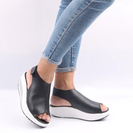 elveswallet Casual Microfiber Leather Wedge Heel Magic Tape Sandals Shoes