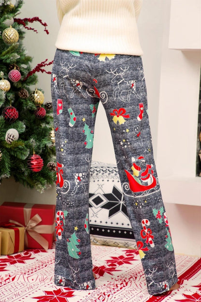 elveswallet Christmas Printed Wide Leg Pants