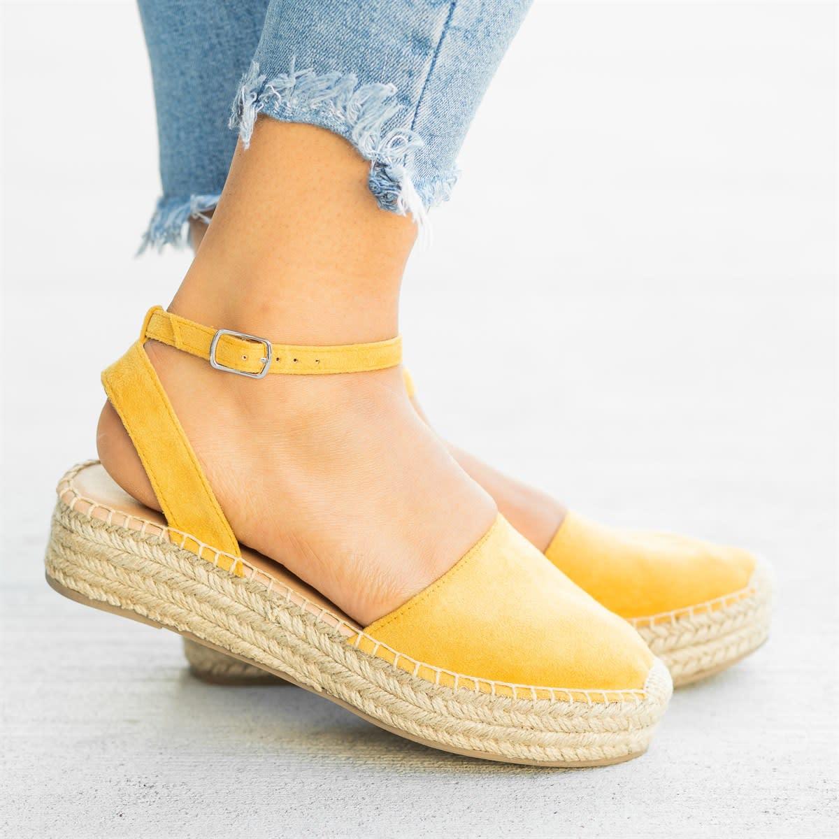 elveswallet Classic Espadrille Sandals Platform Buckle Strap Sandals