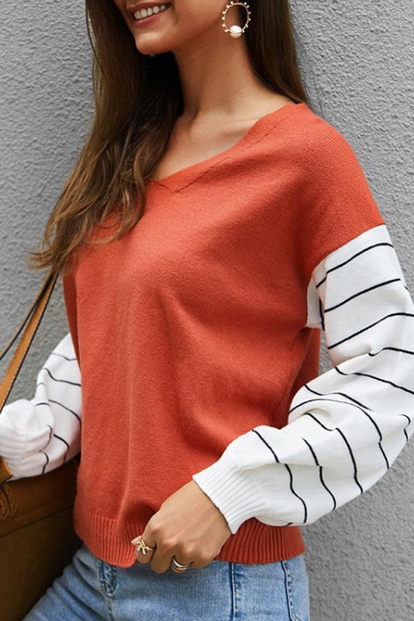 elveswallet Color Block Lantern Sleeve Sweater