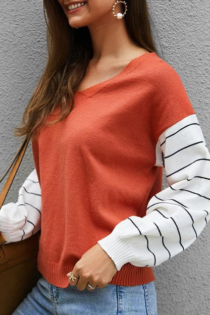 elveswallet Color Block Lantern Sleeve Sweater