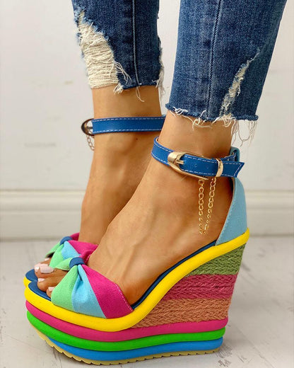 elveswallet Colorful Leisure Wedges Sandals