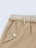 elveswallet  Flap Pockets Split Wide Leg Cargo Pants, Casual Drawstring Pants For Spring & Summer, Women's Clothing