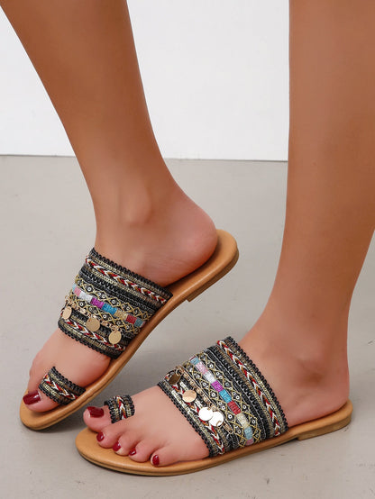 Elveswallet Retro Ethnic Flat Slippers