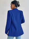 elveswallet  Shawl Collar Solid Blazer, Elegant Open Front Long Sleeve Outerwear, Women's Clothing