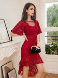 Lace Cocktail Evening Party Dress, Sweetheart Neckline Elegant Homecoming Dress, Women's Clothing