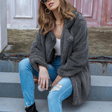elveswallet  Women's Outwear Casual Loose Long Sleeve Plush Cardigan Sweater Tops Button Outwear Coat