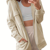Womens Zip Up Hoodie Casual Long Sleeve Sweatshirt Pullover Jacket With Pockets