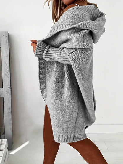 elveswallet Oversized Hooded Knitted Cardigan