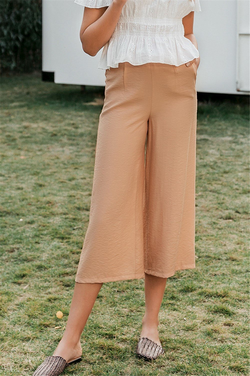 elveswallet Elegant Bow Tie Wide Leg Pants