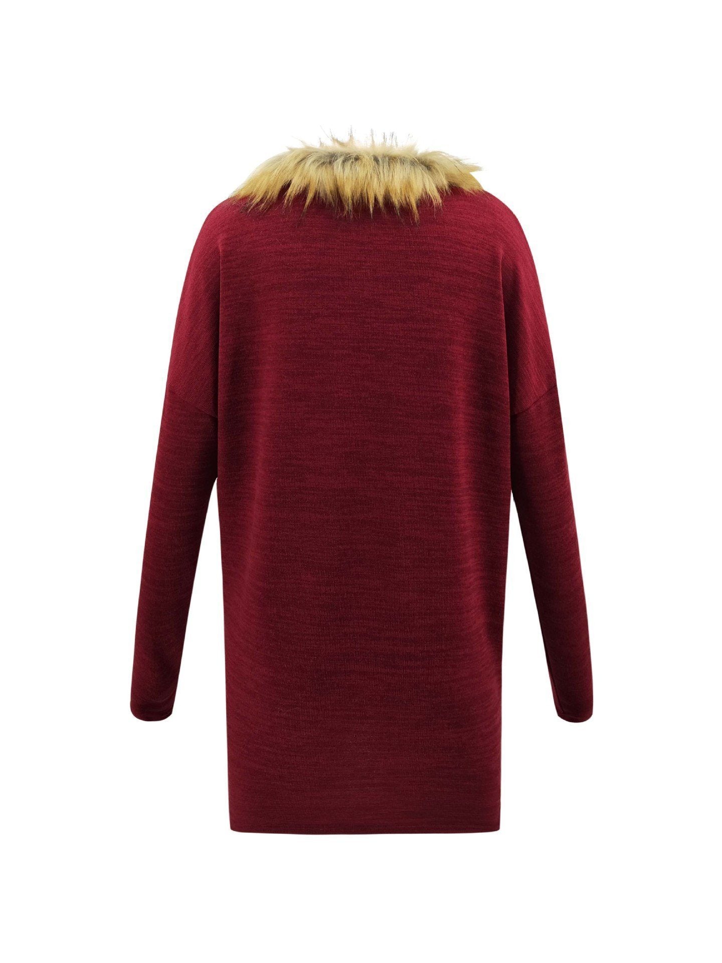 elveswallet Elegant Faux Collar Knit Coat