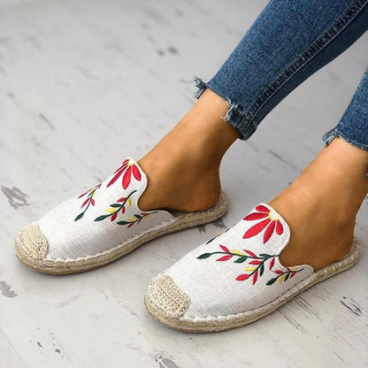 elveswallet Embroidered Espadrille Flat Slippers