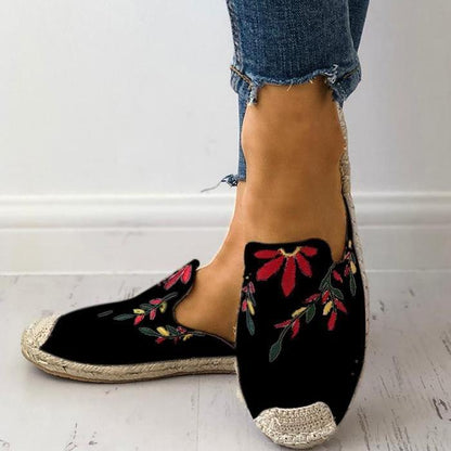 elveswallet Embroidered Espadrille Flat Slippers