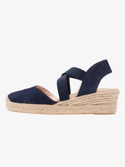 elveswallet Espadrille Wedge Sandals Elastic Band Slip On Sandals