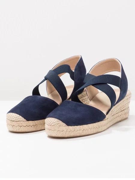 elveswallet Espadrille Wedge Sandals Elastic Band Slip On Sandals