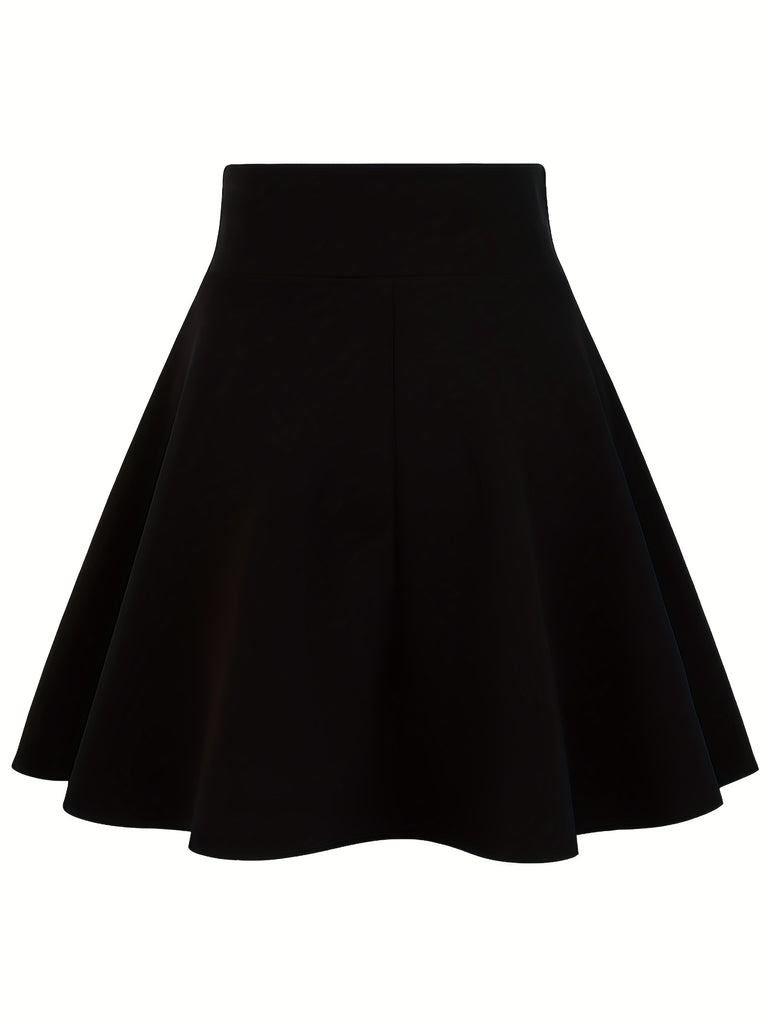 elveswallet  Solid High Waist Tie Front Skirt, Casual Mini Skirt For Spring & Summer, Women's Clothing