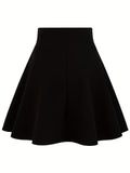 elveswallet  Solid High Waist Tie Front Skirt, Casual Mini Skirt For Spring & Summer, Women's Clothing