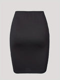elveswallet  Solid Side Twist Ruched Skirt, Elegant Bodycon Asymmetrical Hem Skirt For Spring & Summer, Women's Clothing