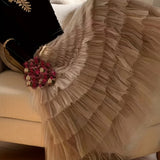 elveswallet  Multilayer Ruffles Tulle Skirt, Casual Fluffy Skirt For Spring & Summer, Women's Clothing