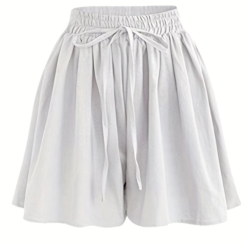 elveswallet  Boho Wide Leg Drawstring Shorts, Casual Dual Pockets Smocked Waist Shorts, Women's Clothing