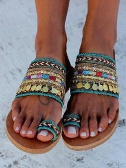 Retro Ethnic Flat Slippers