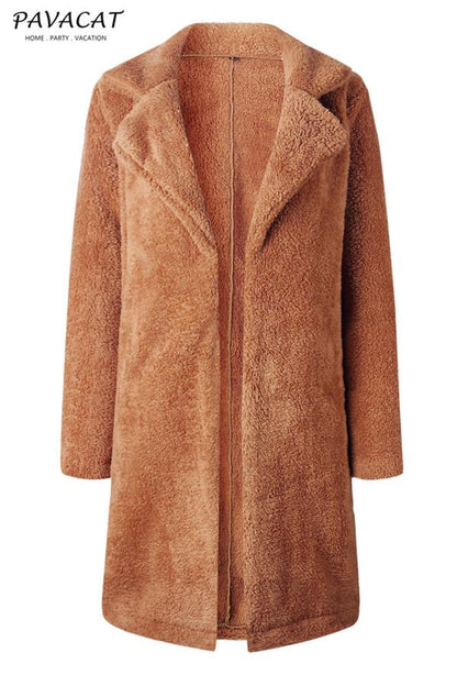 elveswallet Feeling of Warmth Faux Fur Longline Coat - Beige