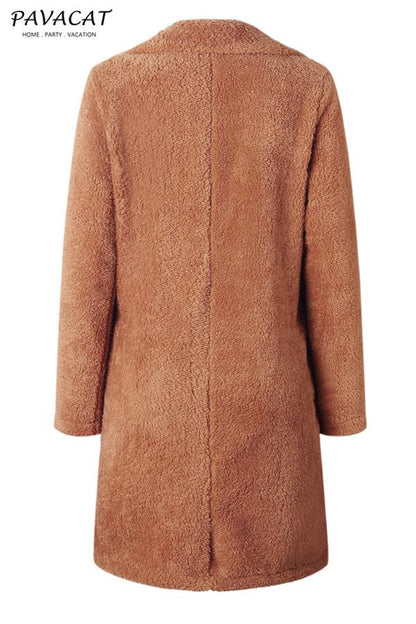 elveswallet Feeling of Warmth Faux Fur Longline Coat - Beige