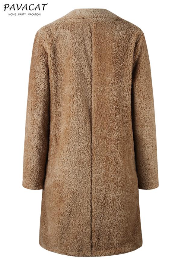 elveswallet Feeling of Warmth Faux Fur Longline Coat - Beige