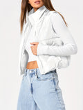 elveswallet  Solid High Neck Vest, Casual Zip Up Sleeveless Versatile Vest, Women's Clothing