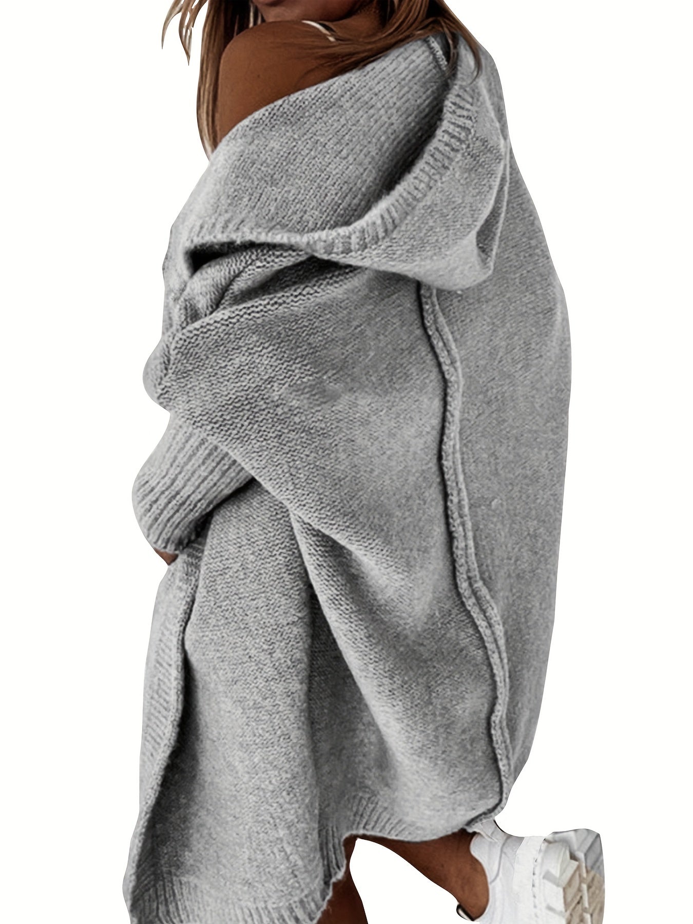 elveswallet Oversized Hooded Knitted Cardigan